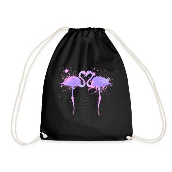 Flamingo - Drawstring Bag - black - Front