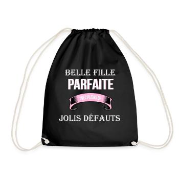 belle fille cadeau humour - Sac de sport léger - noir - Devant