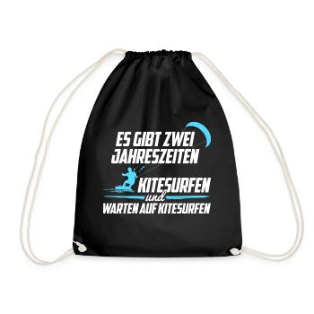 Kitesurfen Jahreszeiten - Turnbeutel - Schwarz - Vorne
