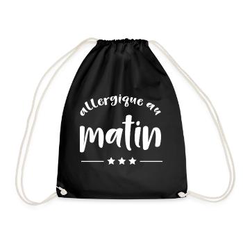 Allergique matin cadeau - Sac de sport léger - noir - Devant