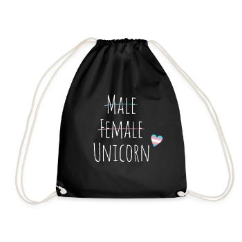 Trans Unicorn LGBT Pride Queer Trans CSD cadeau - Sac de sport léger - noir - Devant