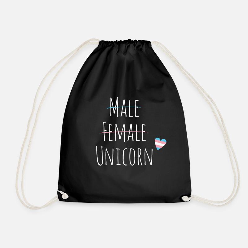 Trans Einhorn LGBT Pride Queer Trans CSD Geschenk - Turnbeutel - Schwarz