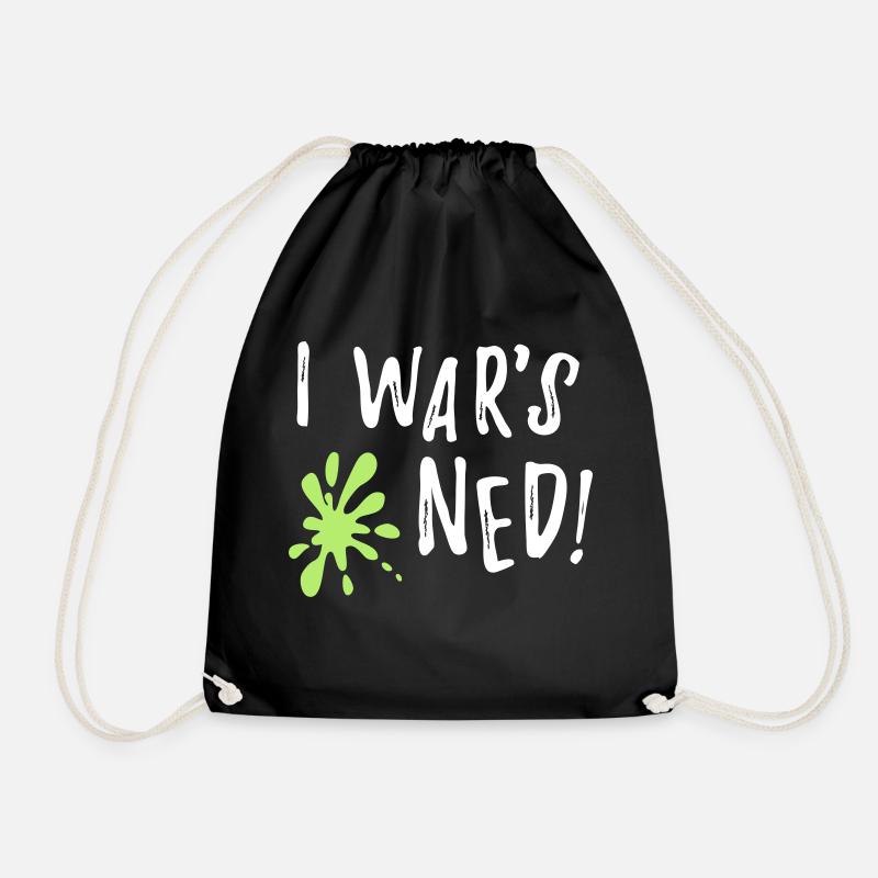 I wars ned - lustiger bayerischer Spruch Geschenk - Turnbeutel - Schwarz