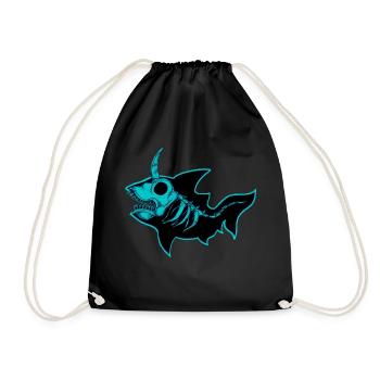 Shark - Drawstring Bag - black - Front
