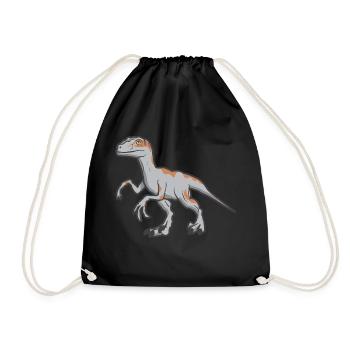 Velociraptor Raptor Dinosaurier Dino Geschenk - Turnbeutel - Schwarz - Vorne
