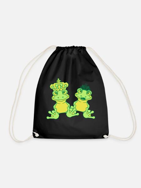 prinz koenig froschkoenig paar paerchen liebe verl - Turnbeutel - Schwarz