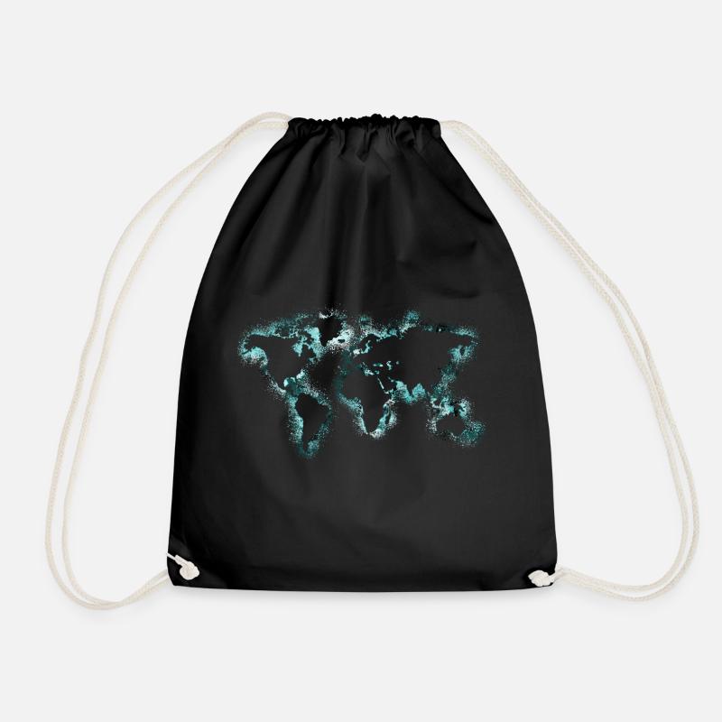 worldmap worldmap - Drawstring Bag - black