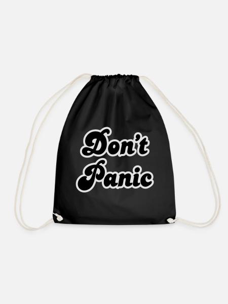 Don't Panic - Drawstring Bag - black