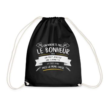 Clarinette Musique Drôle Cadeau - Sac de sport léger - noir - Devant