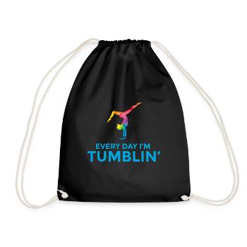 Handstand Turnen Gymnastik Spruch lustig Geschenk - Turnbeutel - Schwarz - Vorne