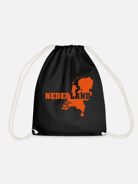Nederland (ID: 002004) - Turnbeutel - Schwarz