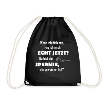 Sperm won sperm witty saying sperm - Drawstring Bag - black - Front
