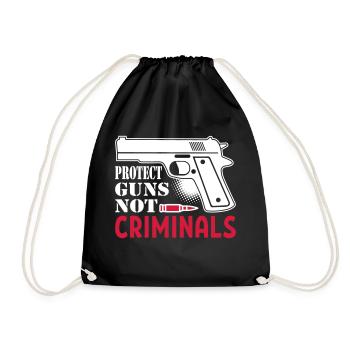 Protect Guns Not Criminal - Drawstring Bag - black - Front