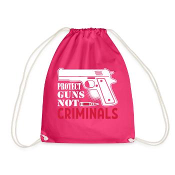Protect Guns Not Criminal - Drawstring Bag - fuchsia - Front