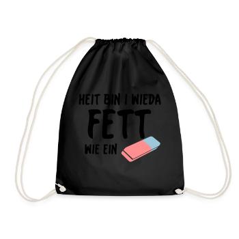 Fett wie ein Radierer - Turnbeutel - Schwarz - Vorne