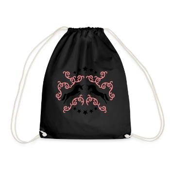 Jumping Unicorns -Springende Einhörner - Sac de sport léger - noir - Devant