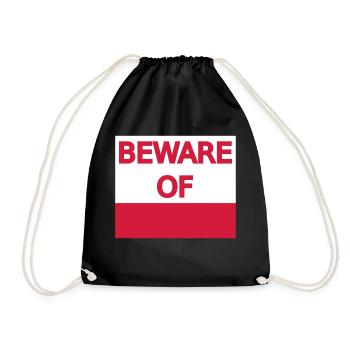 Warning Sign Attention Sign Beware of the template - Drawstring Bag - black - Front