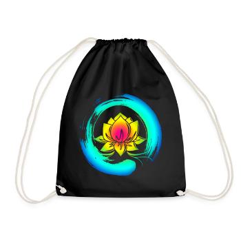 Cercle Enso Zen Méditation Fleur de Lotus Japon Yoga - Sac de sport léger - noir - Devant