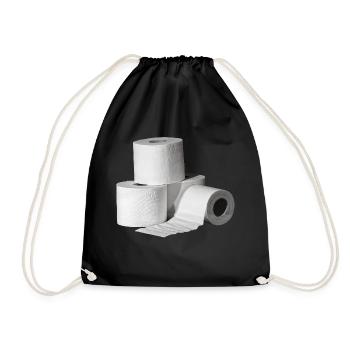 Toilet paper - Drawstring Bag - black - Front