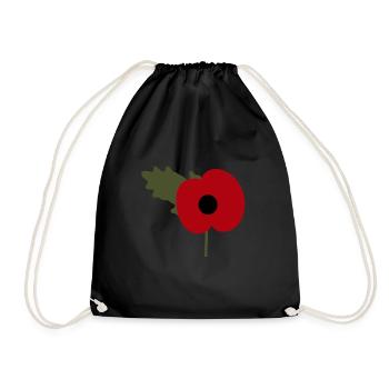 british legion poppy day - Drawstring Bag - black - Front