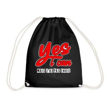 yes i can - oui je peux, mais j'ai pas envie - Sac de sport léger - noir - Devant
