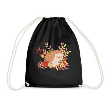 Autumn Hedgehog - Turnbeutel - Schwarz - Vorne