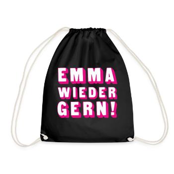 emma wieder gern - Turnbeutel - Schwarz - Vorne