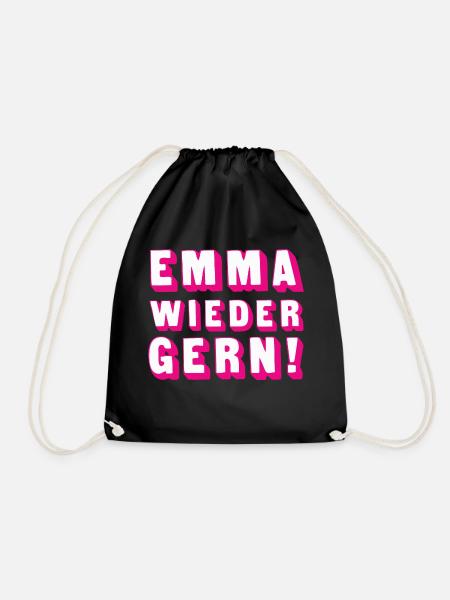 emma wieder gern - Turnbeutel - Schwarz