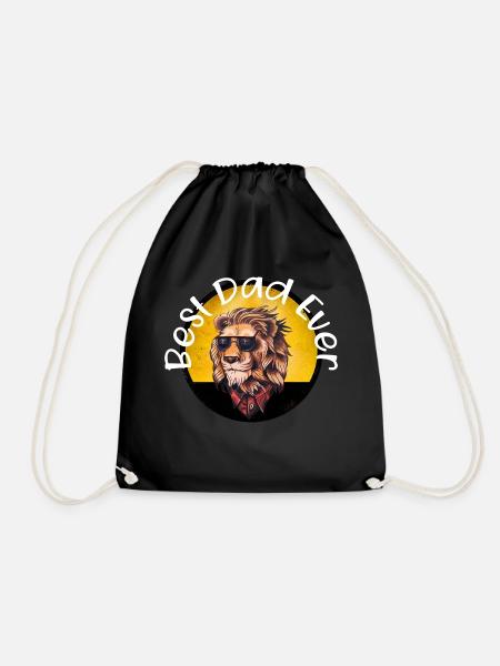Best lion Dad Ever - Drawstring Bag - black