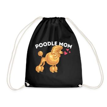design Caniche Poodle Poodle Maman - Sac de sport léger - noir - Devant
