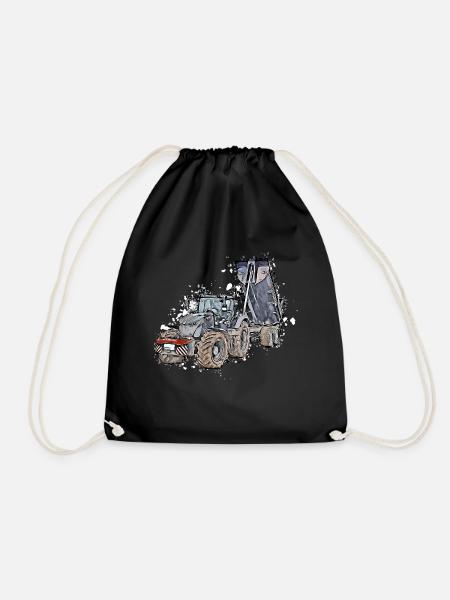 Tractor5 - Drawstring Bag - black