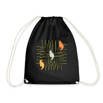 Geschenkidee, Kunst, Freunde, Familie, Grafik, Spaß - Turnbeutel - Schwarz - Vorne