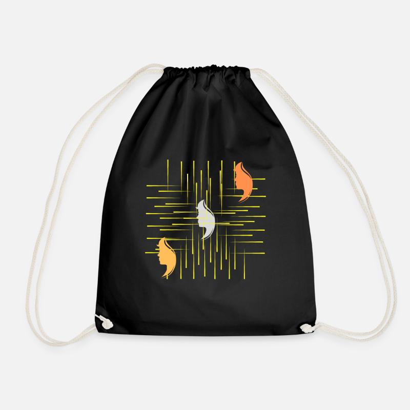 Gift idea, arts, friends, family, graphic, fun - Drawstring Bag - black