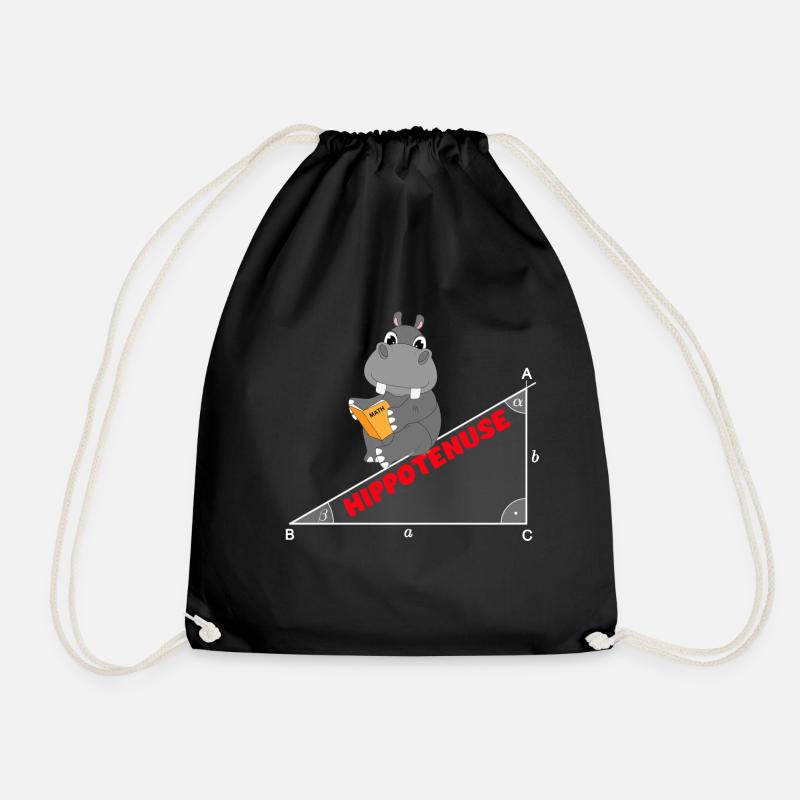 Hippotenuse Hypotenuse Mathematik Hippo Wortspiel - Turnbeutel - Schwarz