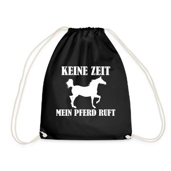 Pferd - Turnbeutel - Schwarz - Vorne