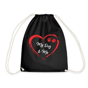 My dog and I - Drawstring Bag - black - Front