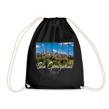 San Gimignano Tuscany Italy Panorama - Drawstring Bag - black - Front