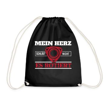 Mein Herz schlägt nicht es Rotiert - Turnbeutel - Schwarz - Vorne