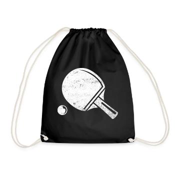 Table Tennis Racket Vintage Table Tennis Retro - Drawstring Bag - black - Front