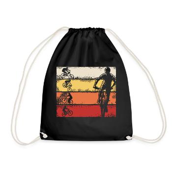 MTB - Vintage Mountain Bike MTB Bike Fahrer Downhi - Turnbeutel - Schwarz - Vorne