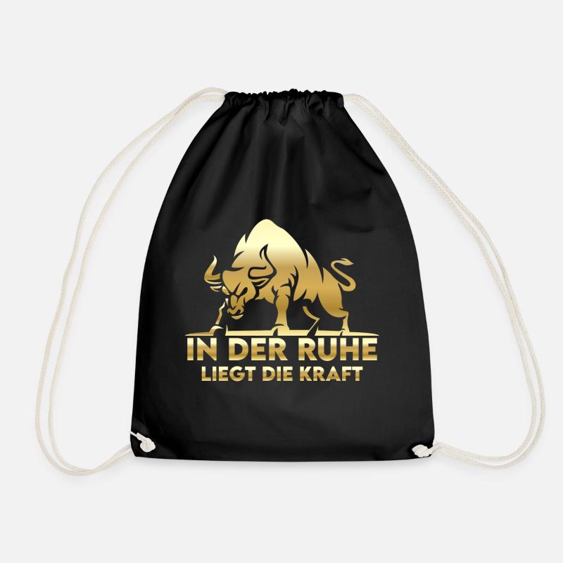 in der Ruhe liegt die Kraft - Turnbeutel - Schwarz