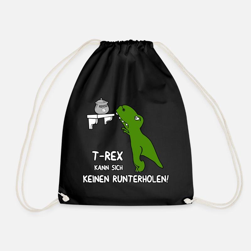 T Rex kann sich keinen runterholen - Turnbeutel - Schwarz