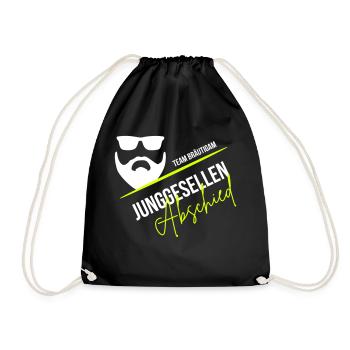 Team Bräutigam, Junggesellenabschied, Poltern, JGA - Turnbeutel - Schwarz - Vorne