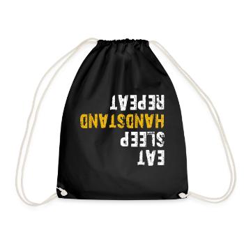 manger dormir handstand répéter - Sac de sport léger - noir - Devant