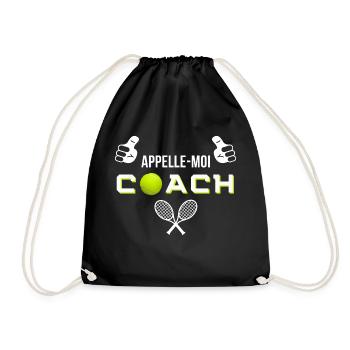 Humour coach tennis Cadeau entraineur de tennis - Sac de sport léger - noir - Devant