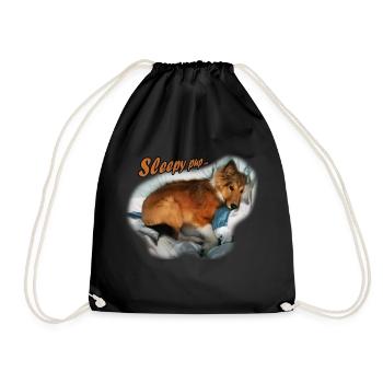 SleepyPup - Drawstring Bag - black - Front