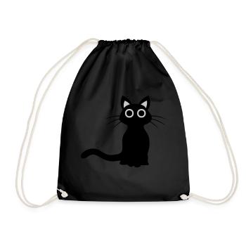 Mignon chat noir - Sac de sport léger - noir - Devant