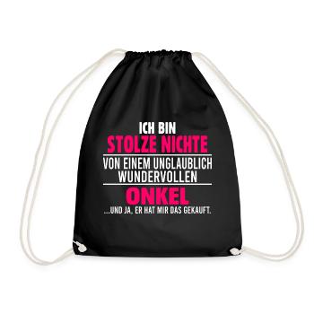 Onkel und Nichte - Turnbeutel - Schwarz - Vorne