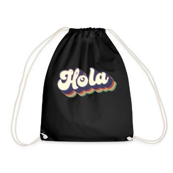 Hola Spanish Hello Hawaii Hawaiian Pride Mexican - Drawstring Bag - black - Front
