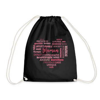 OBV – Maman cœur affirmations - Sac de sport léger - noir - Devant